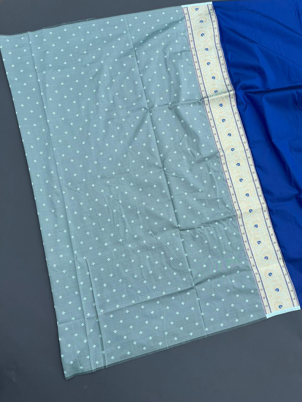 blue & sky soft silk banarasi saree