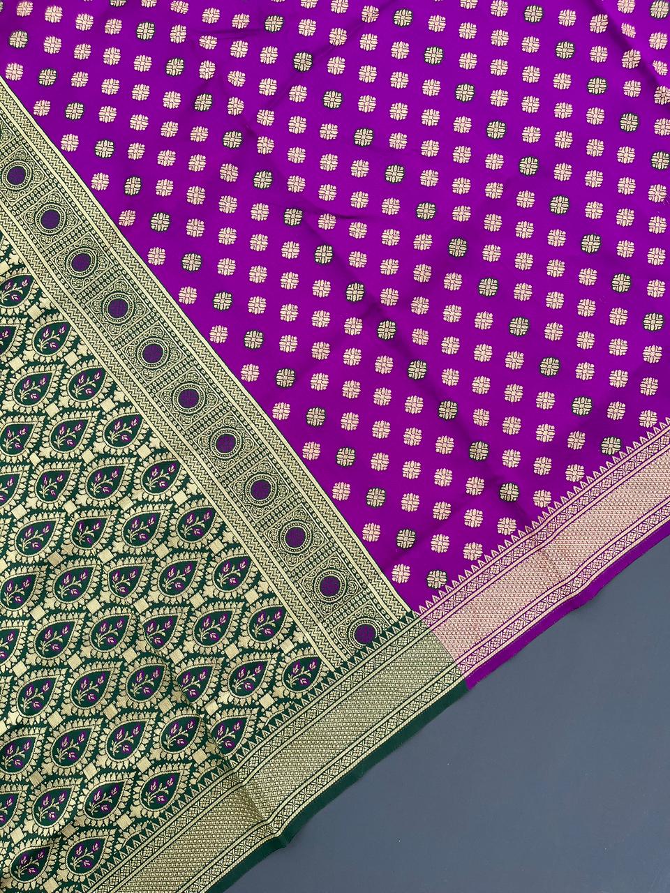 purple paithani silk saree