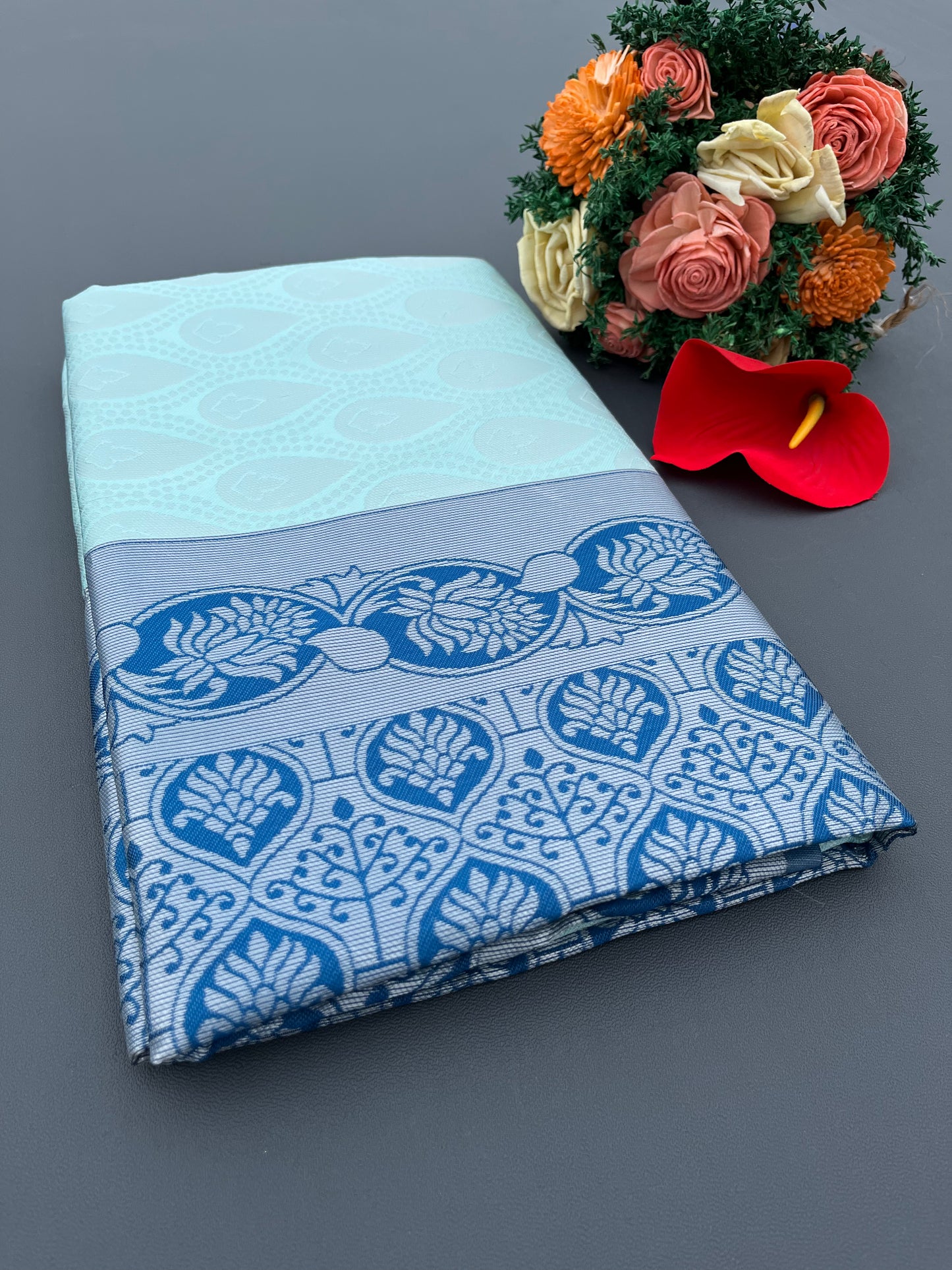 sky blue saree calm, classy &amp; elegant