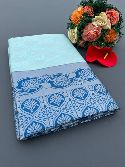 Sky Blue Saree Calm, Classy &amp; Elegant