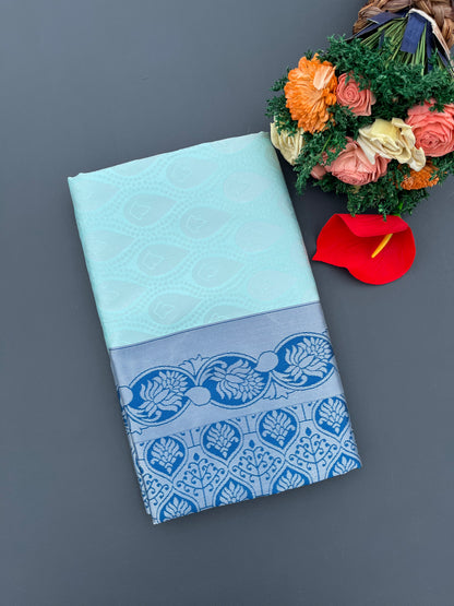 Sky Blue Saree Calm, Classy &amp; Elegant