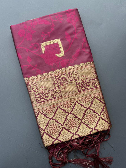 PINK & GOLDEN BANARASI SILK SAREE