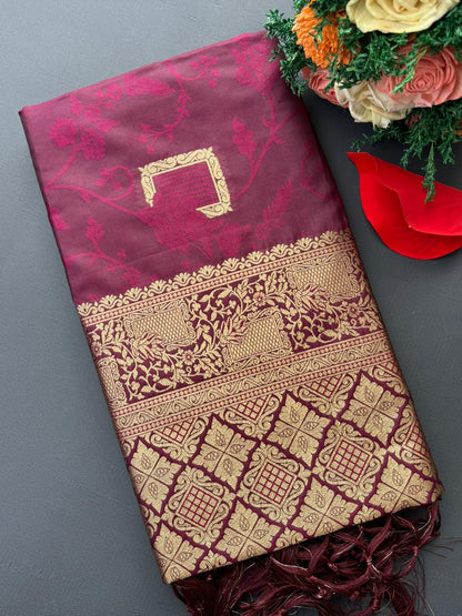 PINK & GOLDEN BANARASI SILK SAREE