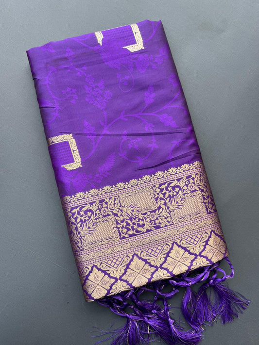 PURPLE BANARASI SILK SAREE