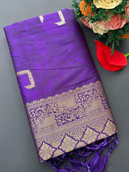 PURPLE BANARASI SILK SAREE
