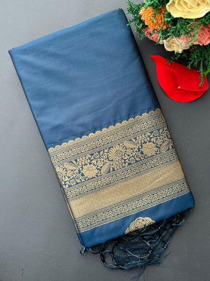 BLUE SKY SOFT BANARASI SILK SAREE