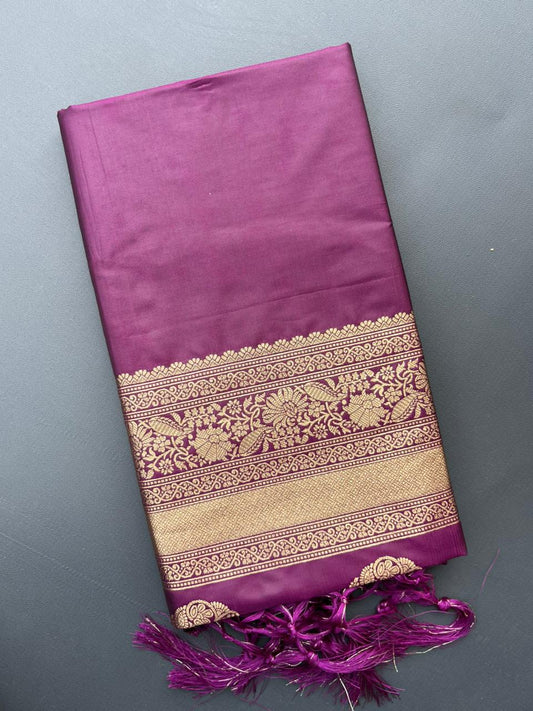 MAROON SOFT BANARASI SILK SAREE