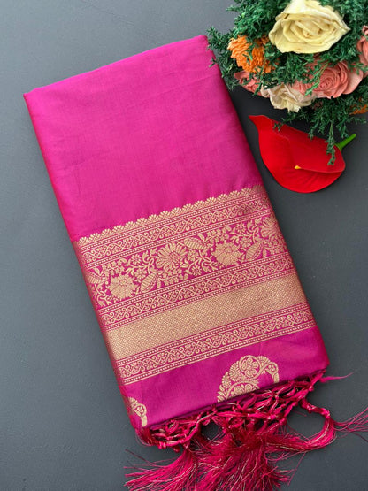 PINK SOFT BANARASI SILK SAREE