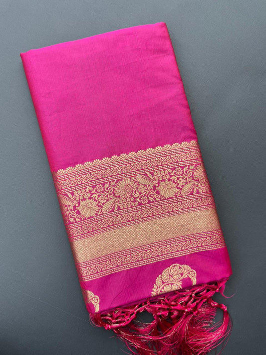 PINK SOFT BANARASI SILK SAREE