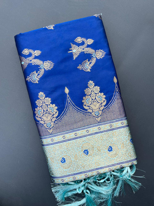 BLUE & SKY SOFT SILK BANARASI SAREE