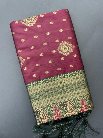 MAROON BANARASI SILK SAREE