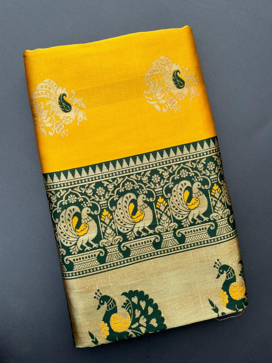 YELLOW & GREEN  PAITHANI SILK SAREE