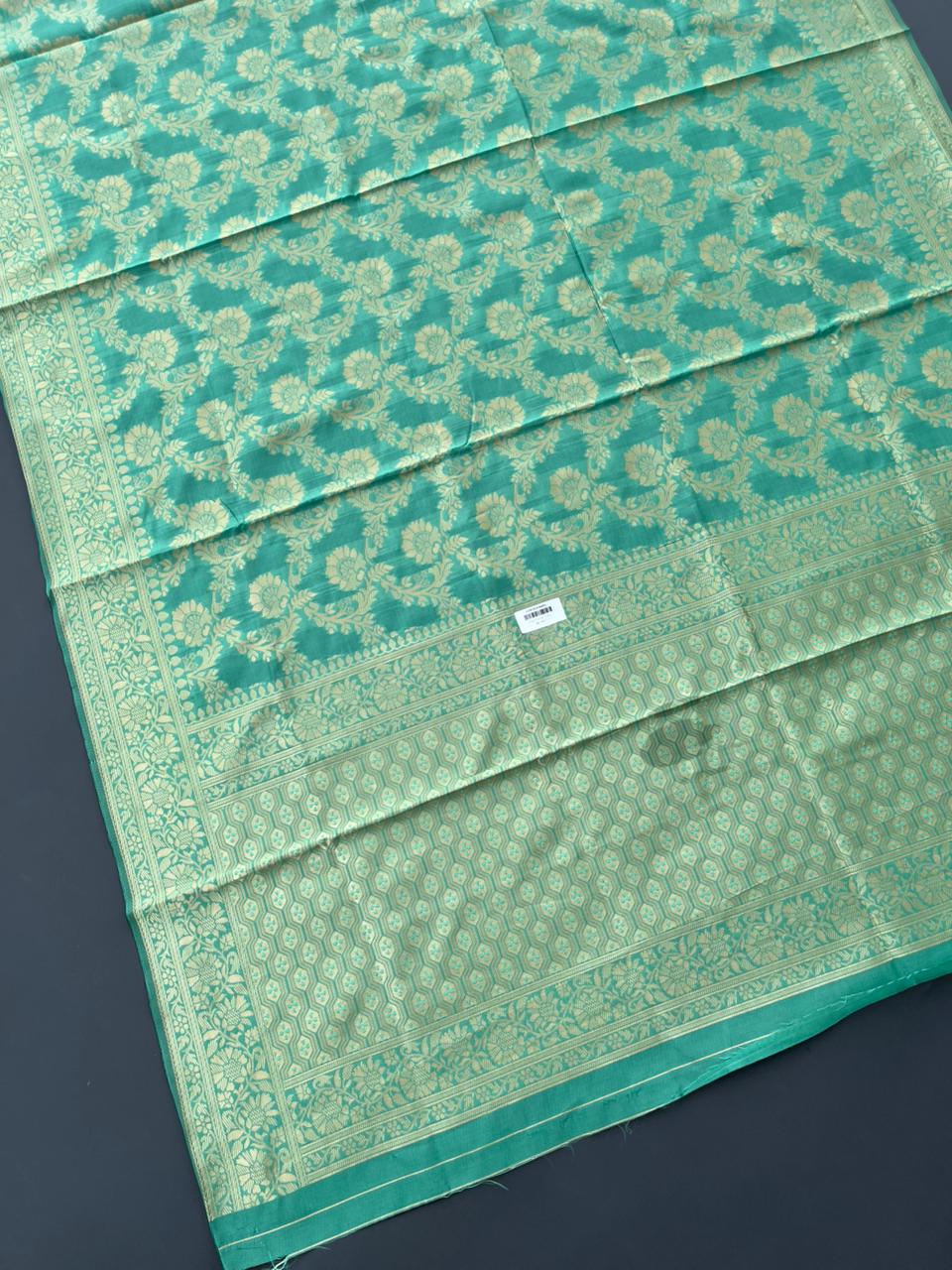 green lichi silk saree