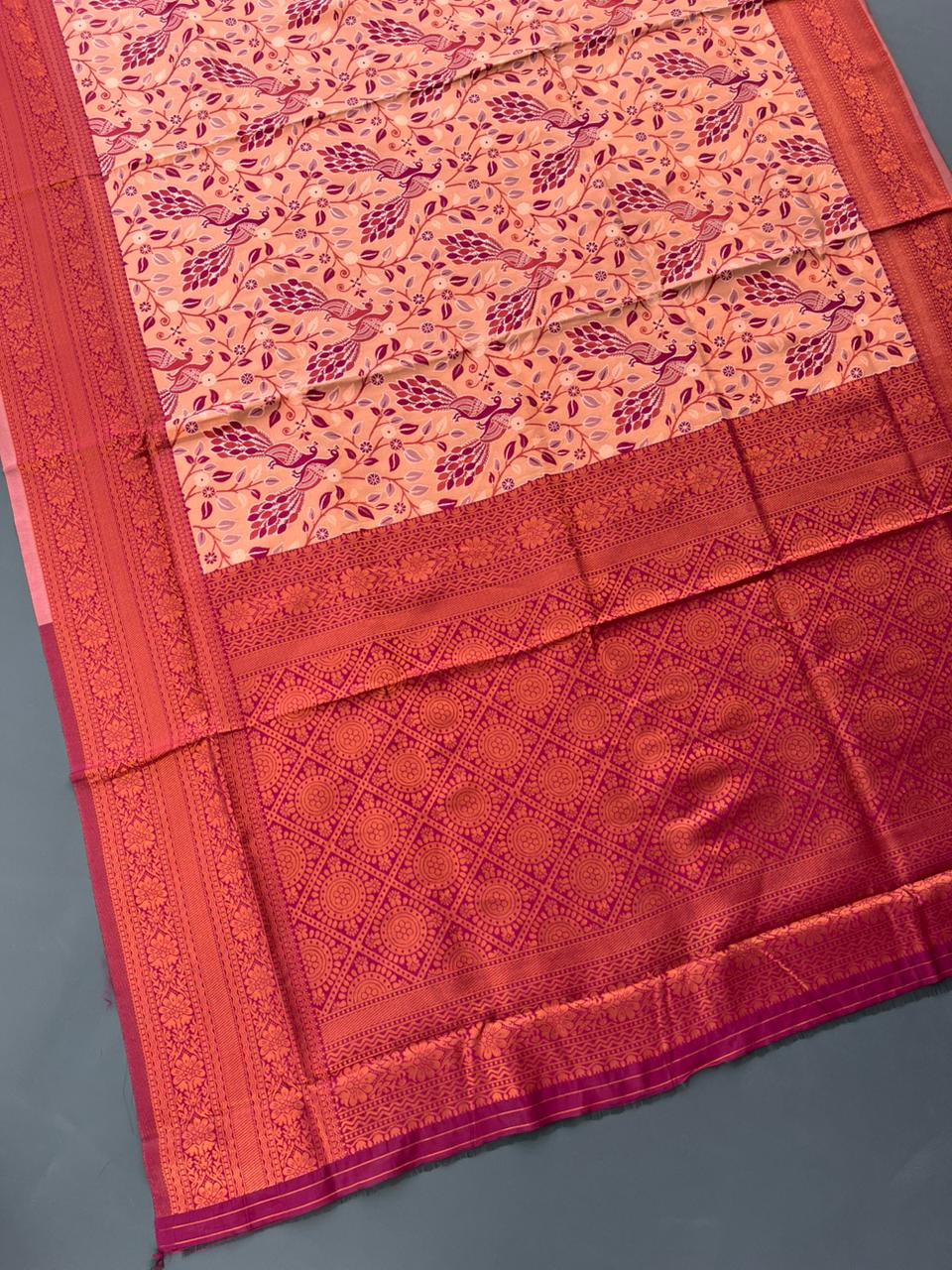 chiku south kanjivaram silk saree