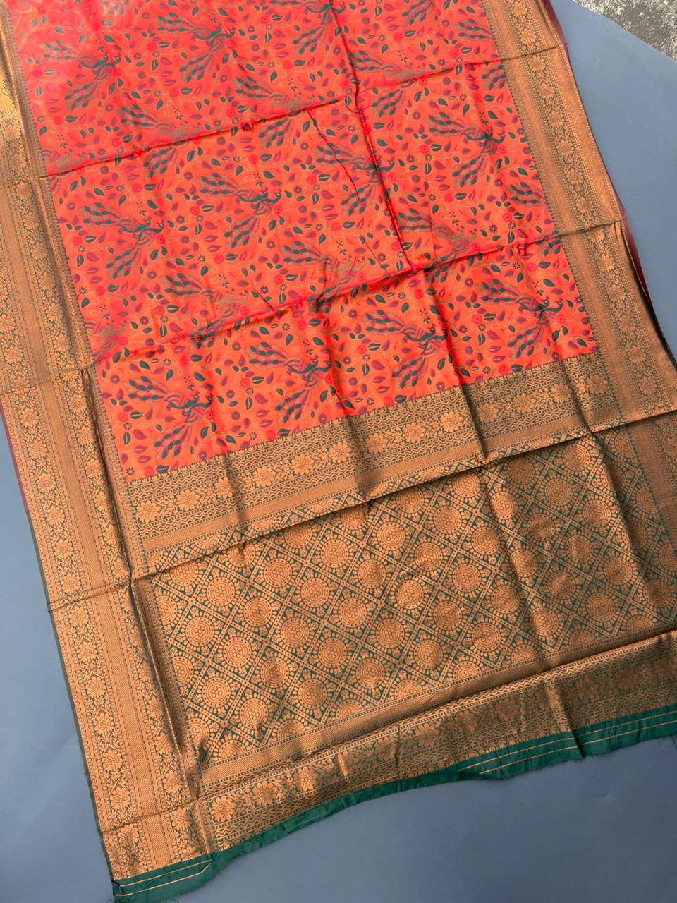 red south kanjivaram silk saree
