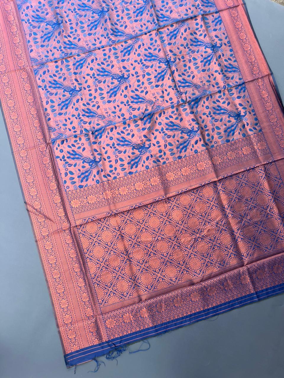 sky blue south kanjivaram silk saree
