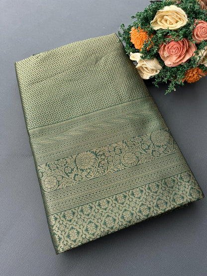 GREEN KANJIVARAM SILK SAREE