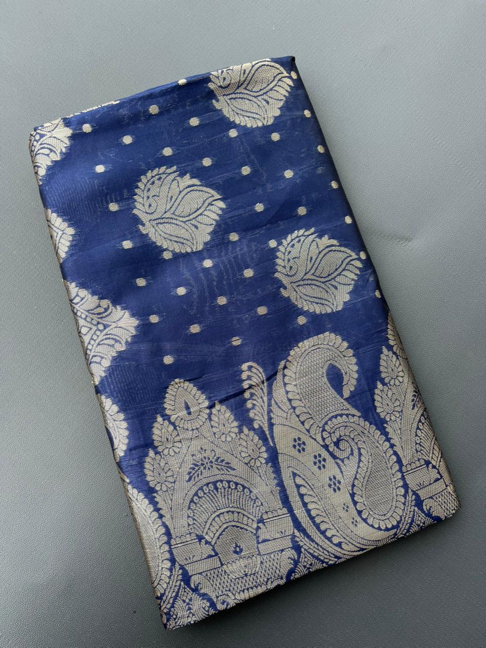 blue south kanjivaram silk saree