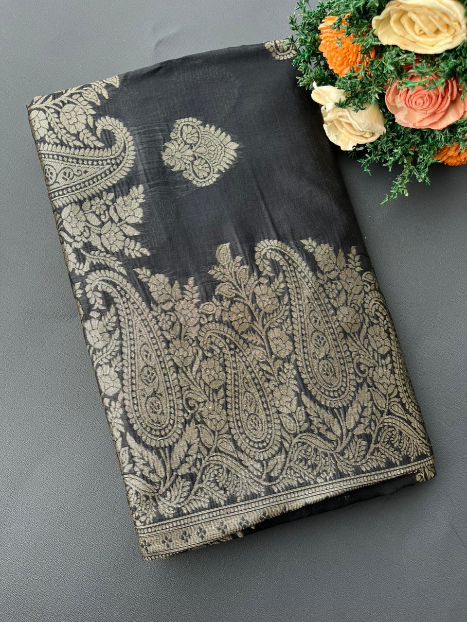 black south kanjivaram silk saree