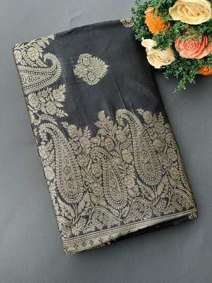 BLACK SOUTH KANJIVARAM SILK SAREE
