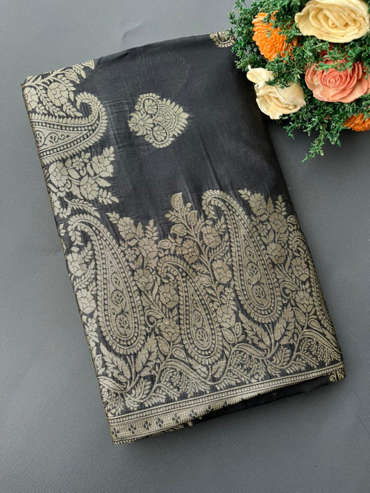 BLACK SOUTH KANJIVARAM SILK SAREE