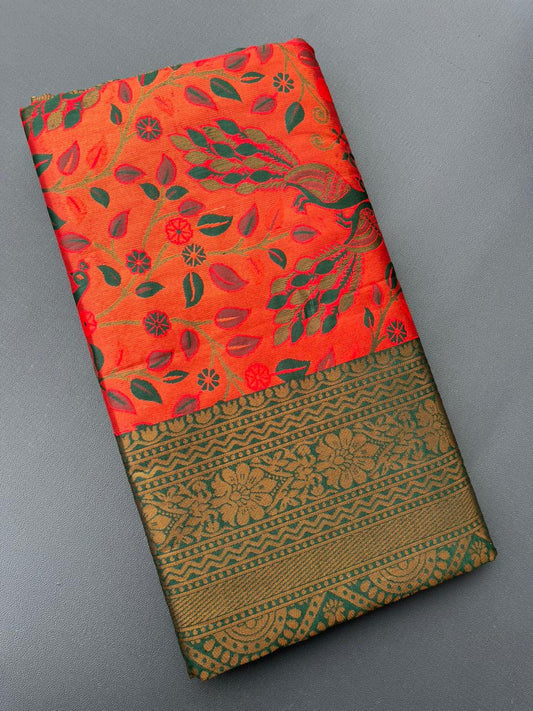 RED SOUTH KANJIVARAM SILK SAREE