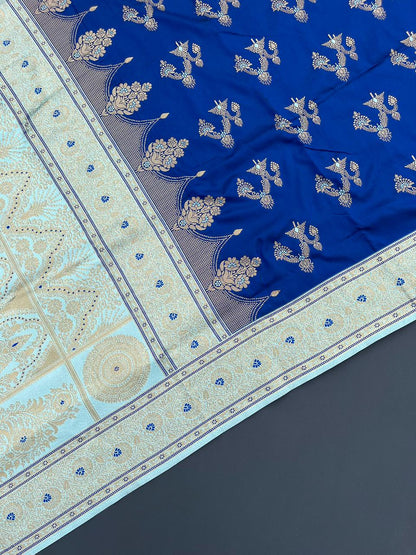 BLUE & SKY SOFT SILK BANARASI SAREE