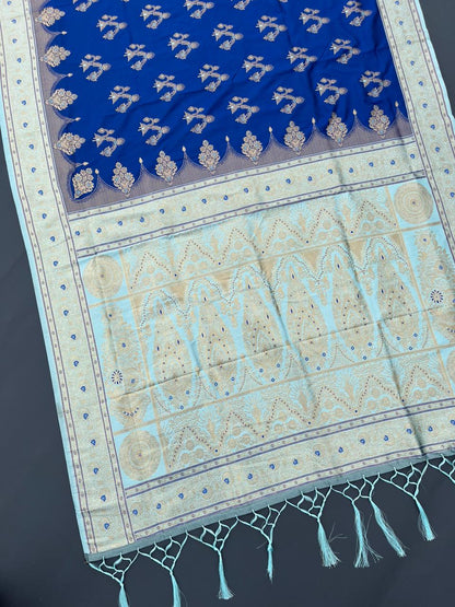 BLUE & SKY SOFT SILK BANARASI SAREE