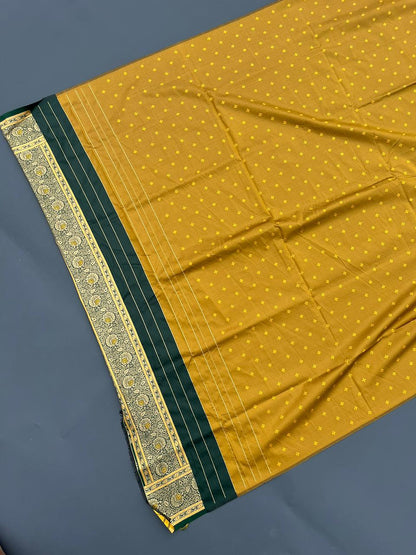 GREEN & YELLOW SOFT SILK BANARASI SAREE