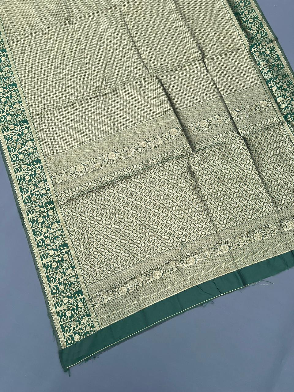 green kanjivaram silk saree