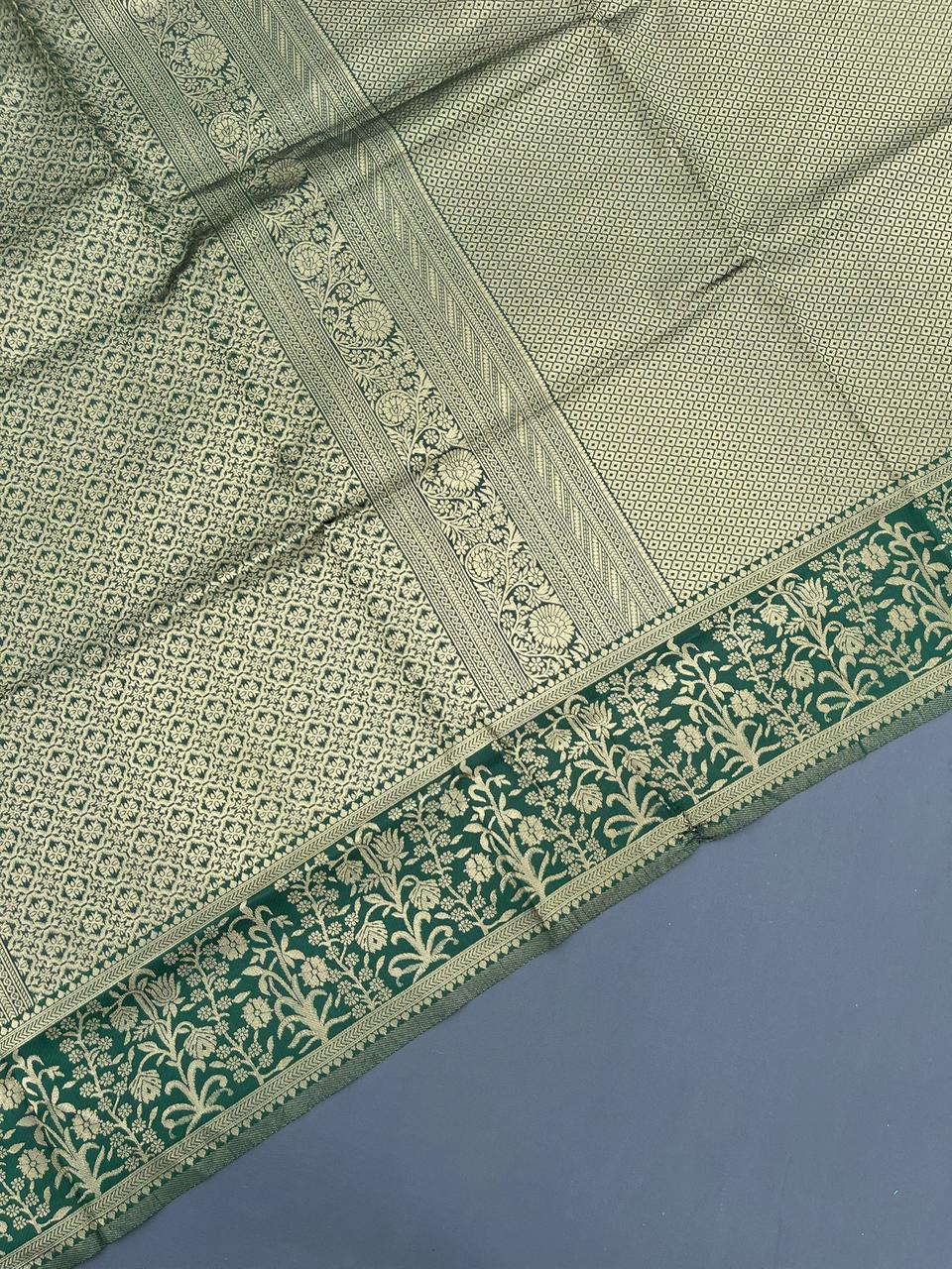 green kanjivaram silk saree