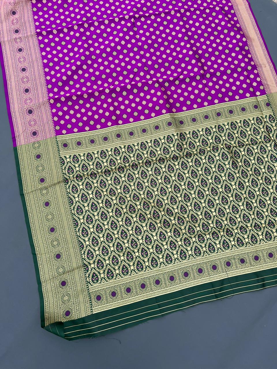 purple paithani silk saree