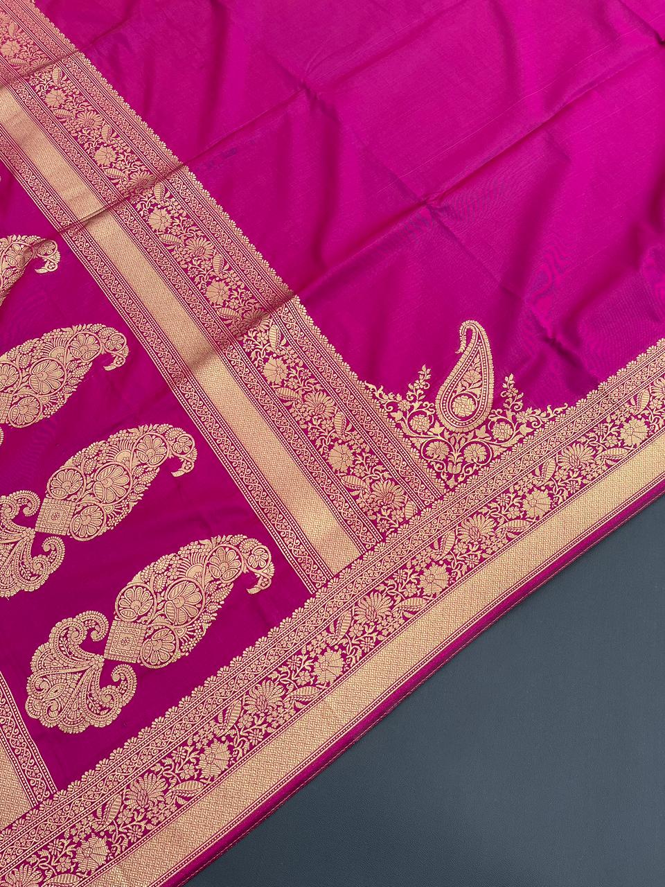 pink soft banarasi silk saree