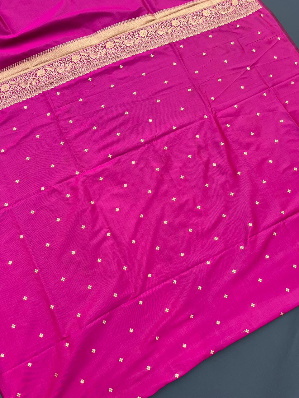 pink soft banarasi silk saree