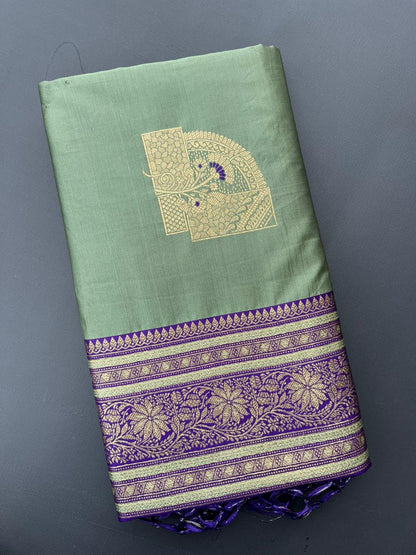 GREEN & BLUE BANARASI SILK SAREE