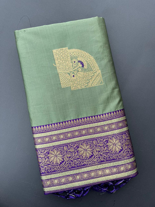 GREEN & BLUE BANARASI SILK SAREE