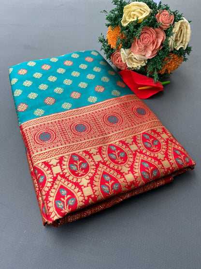 SKY BLUE PAITHANI SILK SAREE