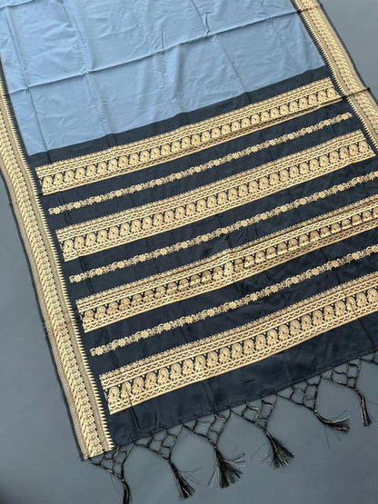 GRAY PATTU SILK SAREE