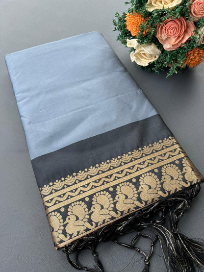 GRAY PATTU SILK SAREE