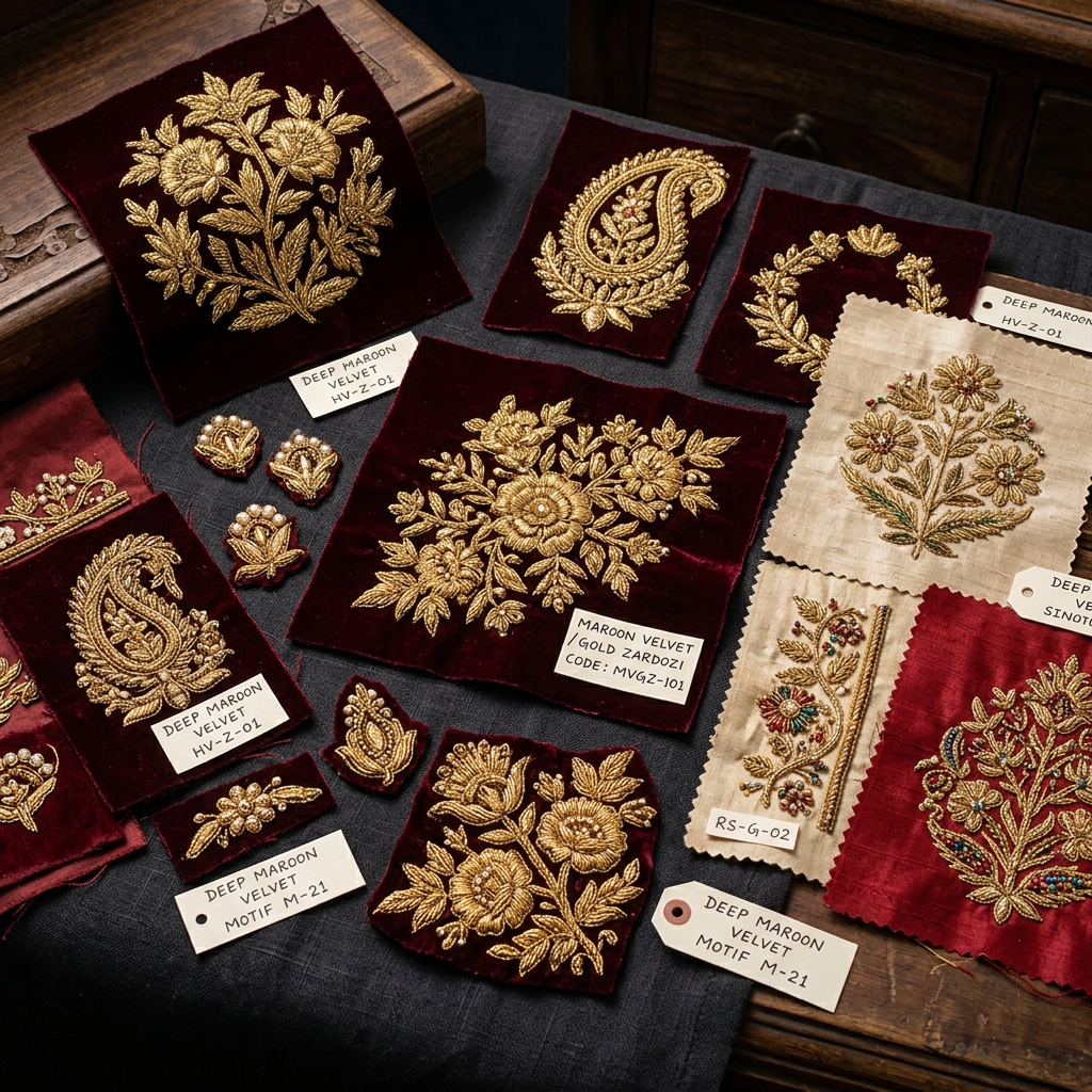 Velvet Zardozi Bits Cloth